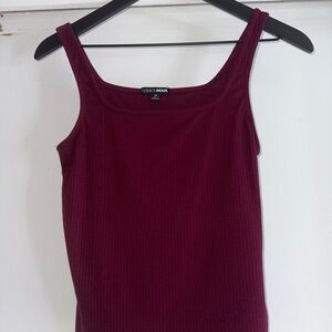 Fashion Nova Deep Red Ribbed Tank Top